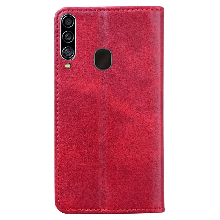 For Samsung Galaxy A20s Business Stitching Horizontal Flip Leather Case with Double Folding & Bracket & Card Slots & Photo Frame & Wallet
