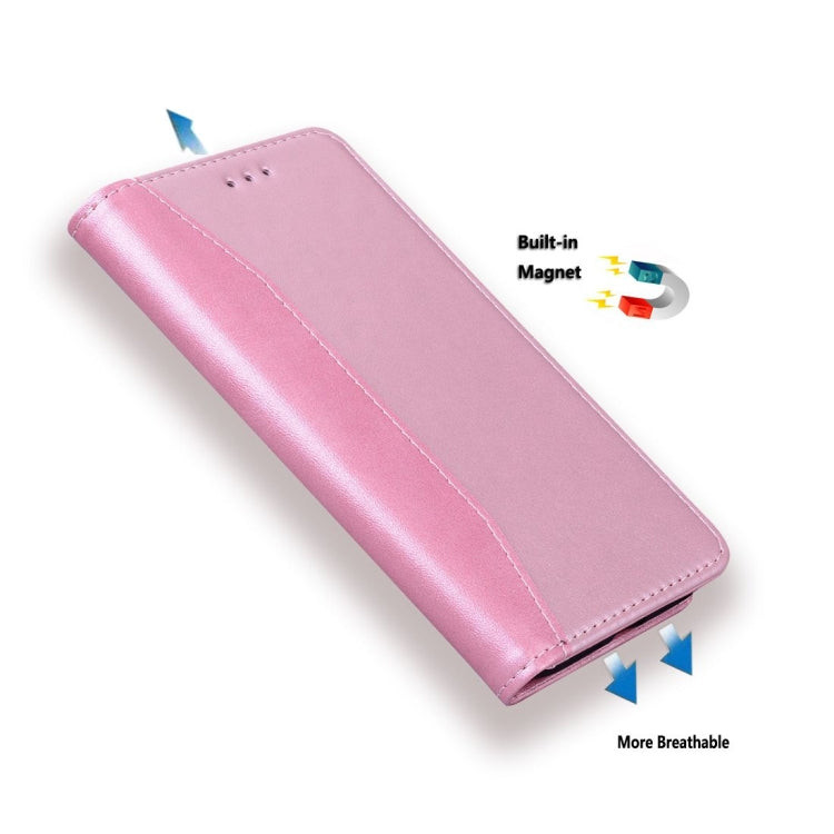 For Samsung Galaxy A21 Business Stitching Horizontal Flip Leather Case with Double Folding & Bracket & Card Slots & Photo Frame & Wallet