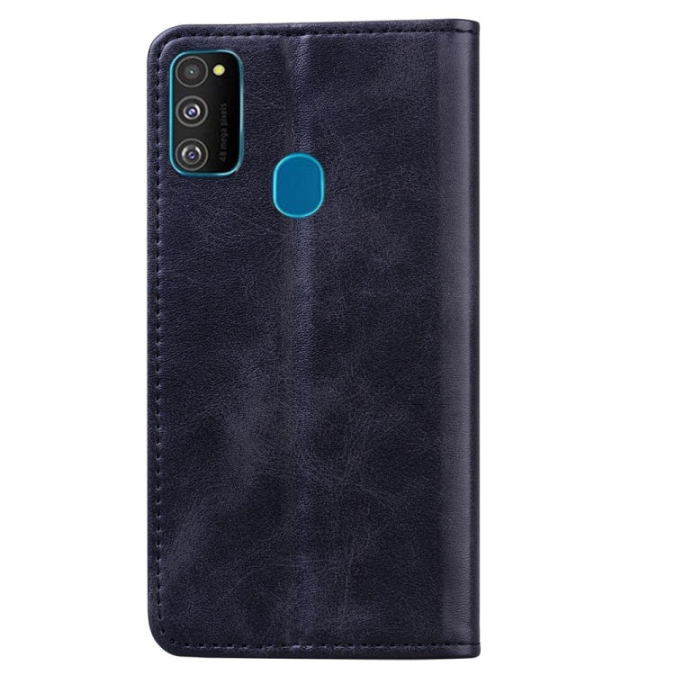 For Samsung Galaxy A21s Business Stitching Horizontal Flip Leather Case with Double Folding & Bracket & Card Slots & Photo Frame & Wallet