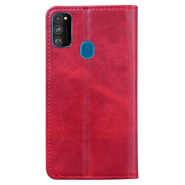 For Samsung Galaxy A21s Business Stitching Horizontal Flip Leather Case with Double Folding & Bracket & Card Slots & Photo Frame & Wallet