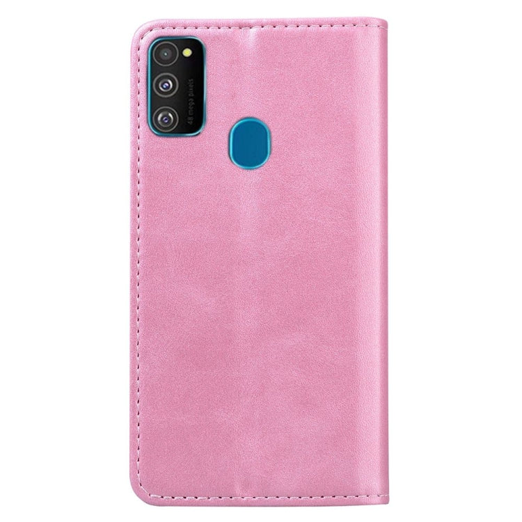 For Samsung Galaxy A21s Business Stitching Horizontal Flip Leather Case with Double Folding & Bracket & Card Slots & Photo Frame & Wallet
