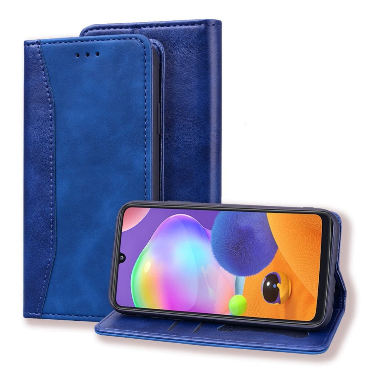 For Samsung Galaxy A31 Business Stitching Horizontal Flip Leather Case with Double Folding & Bracket & Card Slots & Photo Frame & Wallet