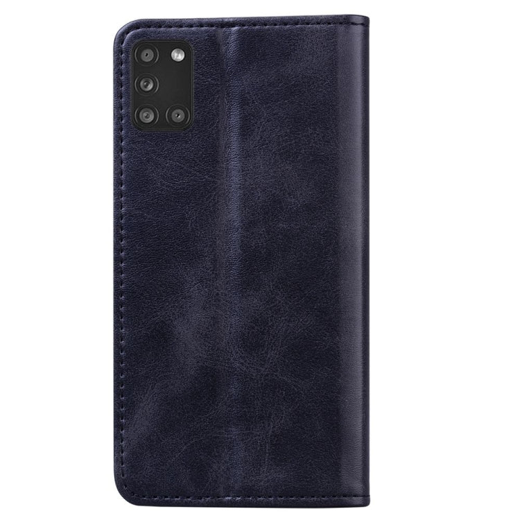 For Samsung Galaxy A31 Business Stitching Horizontal Flip Leather Case with Double Folding & Bracket & Card Slots & Photo Frame & Wallet