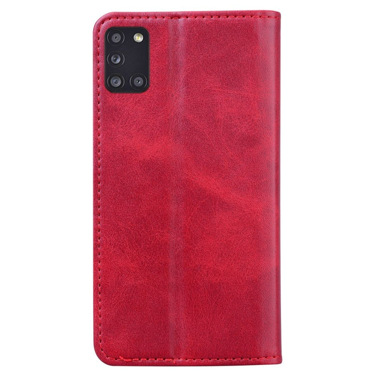 For Samsung Galaxy A31 Business Stitching Horizontal Flip Leather Case with Double Folding & Bracket & Card Slots & Photo Frame & Wallet