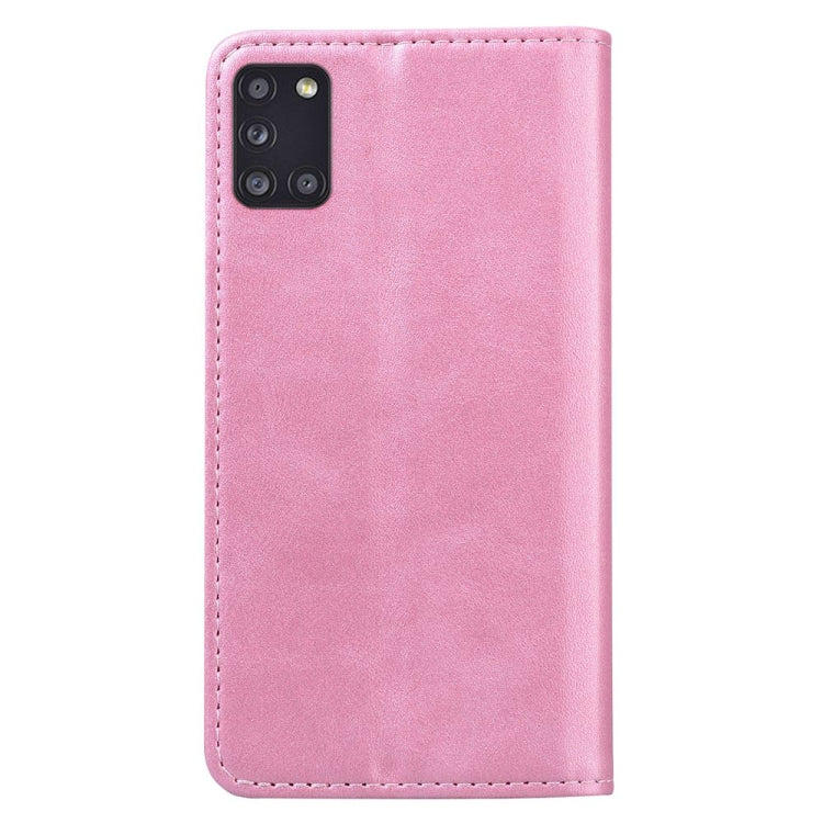 For Samsung Galaxy A31 Business Stitching Horizontal Flip Leather Case with Double Folding & Bracket & Card Slots & Photo Frame & Wallet