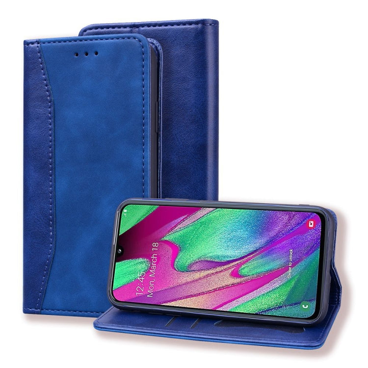 For Samsung Galaxy A40 Business Stitching Horizontal Flip Leather Case with Double Folding & Bracket & Card Slots & Photo Frame & Wallet