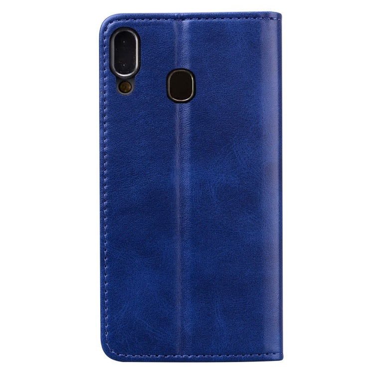 For Samsung Galaxy A40 Business Stitching Horizontal Flip Leather Case with Double Folding & Bracket & Card Slots & Photo Frame & Wallet