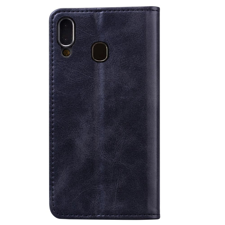 For Samsung Galaxy A40 Business Stitching Horizontal Flip Leather Case with Double Folding & Bracket & Card Slots & Photo Frame & Wallet