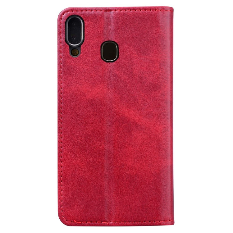 For Samsung Galaxy A40 Business Stitching Horizontal Flip Leather Case with Double Folding & Bracket & Card Slots & Photo Frame & Wallet