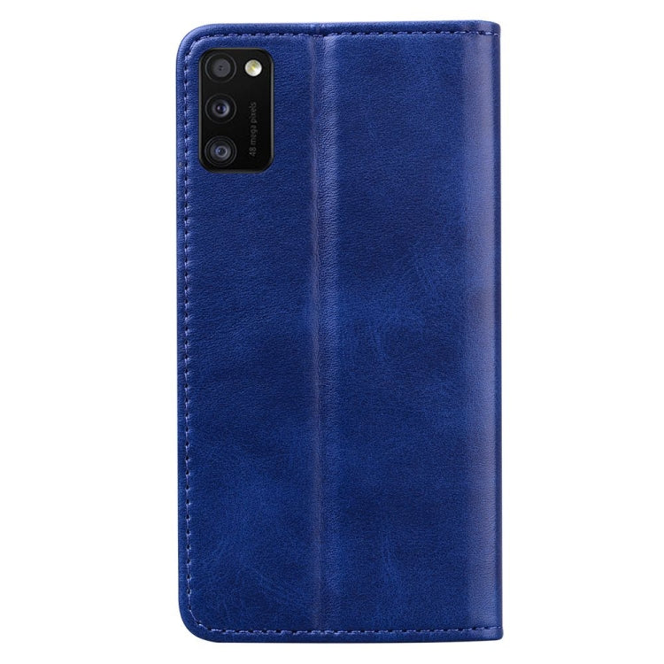 For Samsung Galaxy A41 Business Stitching Horizontal Flip Leather Case with Double Folding & Bracket & Card Slots & Photo Frame & Wallet