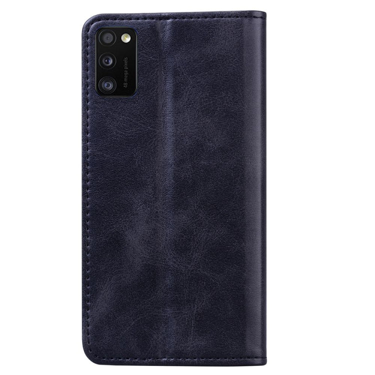 For Samsung Galaxy A41 Business Stitching Horizontal Flip Leather Case with Double Folding & Bracket & Card Slots & Photo Frame & Wallet