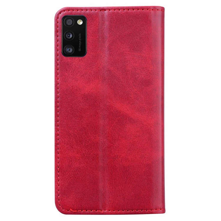 For Samsung Galaxy A41 Business Stitching Horizontal Flip Leather Case with Double Folding & Bracket & Card Slots & Photo Frame & Wallet