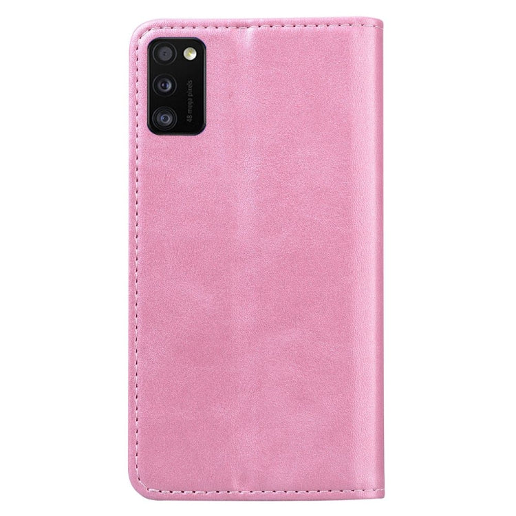 For Samsung Galaxy A41 Business Stitching Horizontal Flip Leather Case with Double Folding & Bracket & Card Slots & Photo Frame & Wallet