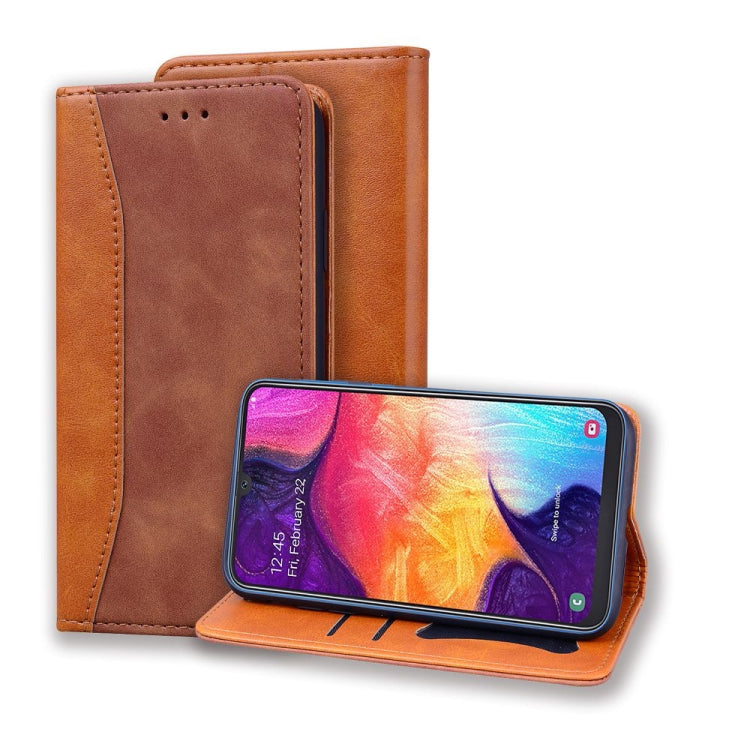For Samsung Galaxy A50s / A50 / A30s Business Stitching Horizontal Flip Leather Case with Double Folding & Bracket & Card Slots & Photo Frame & Wallet