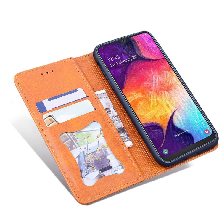 For Samsung Galaxy A50s / A50 / A30s Business Stitching Horizontal Flip Leather Case with Double Folding & Bracket & Card Slots & Photo Frame & Wallet