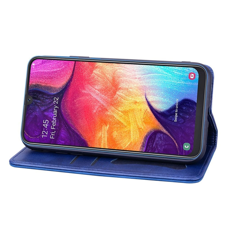For Samsung Galaxy A50s / A50 / A30s Business Stitching Horizontal Flip Leather Case with Double Folding & Bracket & Card Slots & Photo Frame & Wallet