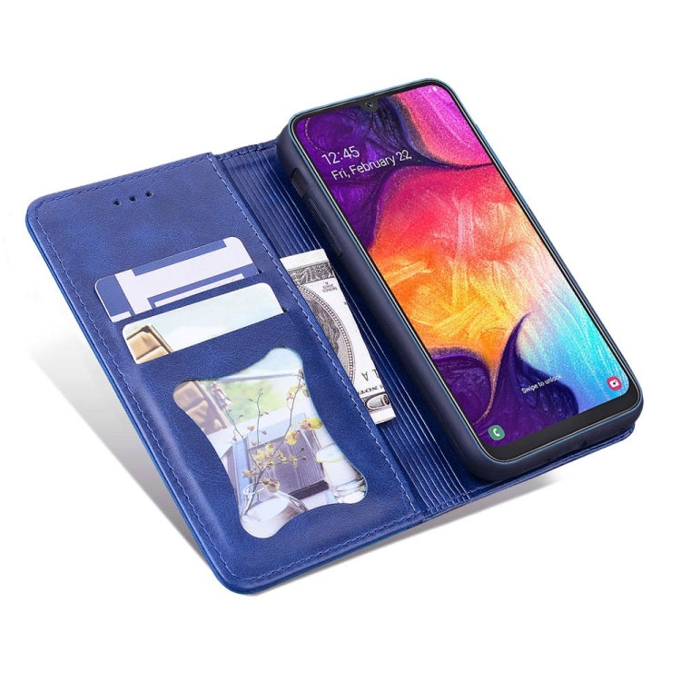 For Samsung Galaxy A50s / A50 / A30s Business Stitching Horizontal Flip Leather Case with Double Folding & Bracket & Card Slots & Photo Frame & Wallet