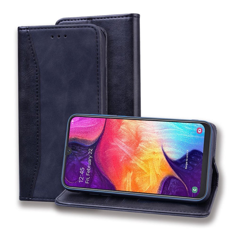 For Samsung Galaxy A50s / A50 / A30s Business Stitching Horizontal Flip Leather Case with Double Folding & Bracket & Card Slots & Photo Frame & Wallet