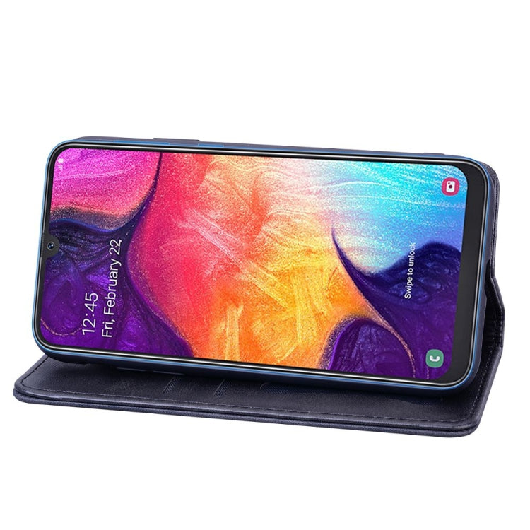 For Samsung Galaxy A50s / A50 / A30s Business Stitching Horizontal Flip Leather Case with Double Folding & Bracket & Card Slots & Photo Frame & Wallet