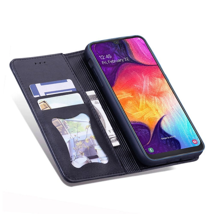 For Samsung Galaxy A50s / A50 / A30s Business Stitching Horizontal Flip Leather Case with Double Folding & Bracket & Card Slots & Photo Frame & Wallet