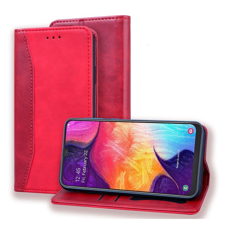 For Samsung Galaxy A50s / A50 / A30s Business Stitching Horizontal Flip Leather Case with Double Folding & Bracket & Card Slots & Photo Frame & Wallet