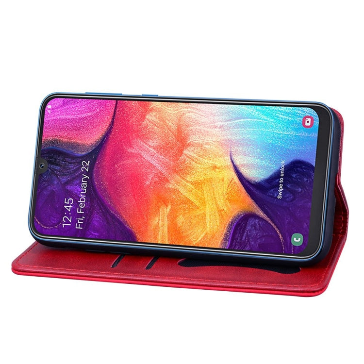 For Samsung Galaxy A50s / A50 / A30s Business Stitching Horizontal Flip Leather Case with Double Folding & Bracket & Card Slots & Photo Frame & Wallet