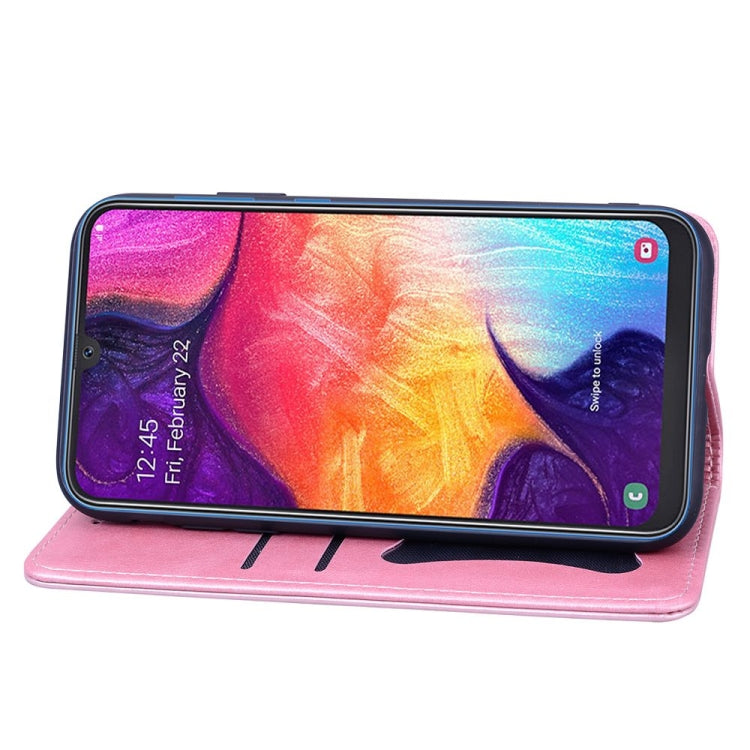 For Samsung Galaxy A50s / A50 / A30s Business Stitching Horizontal Flip Leather Case with Double Folding & Bracket & Card Slots & Photo Frame & Wallet