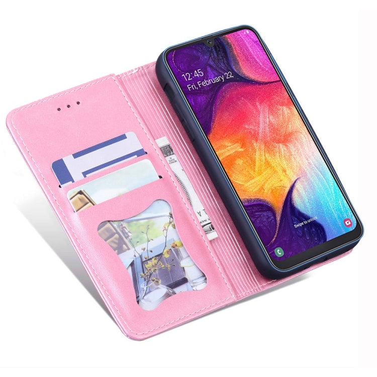 For Samsung Galaxy A50s / A50 / A30s Business Stitching Horizontal Flip Leather Case with Double Folding & Bracket & Card Slots & Photo Frame & Wallet