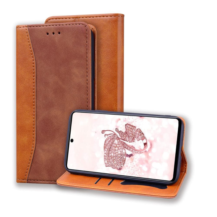 For Samsung Galaxy A51 Business Stitching Horizontal Flip Leather Case with Double Folding & Bracket & Card Slots & Photo Frame & Wallet