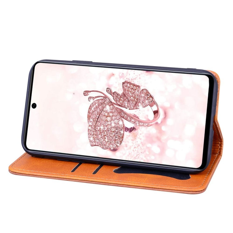 For Samsung Galaxy A51 Business Stitching Horizontal Flip Leather Case with Double Folding & Bracket & Card Slots & Photo Frame & Wallet