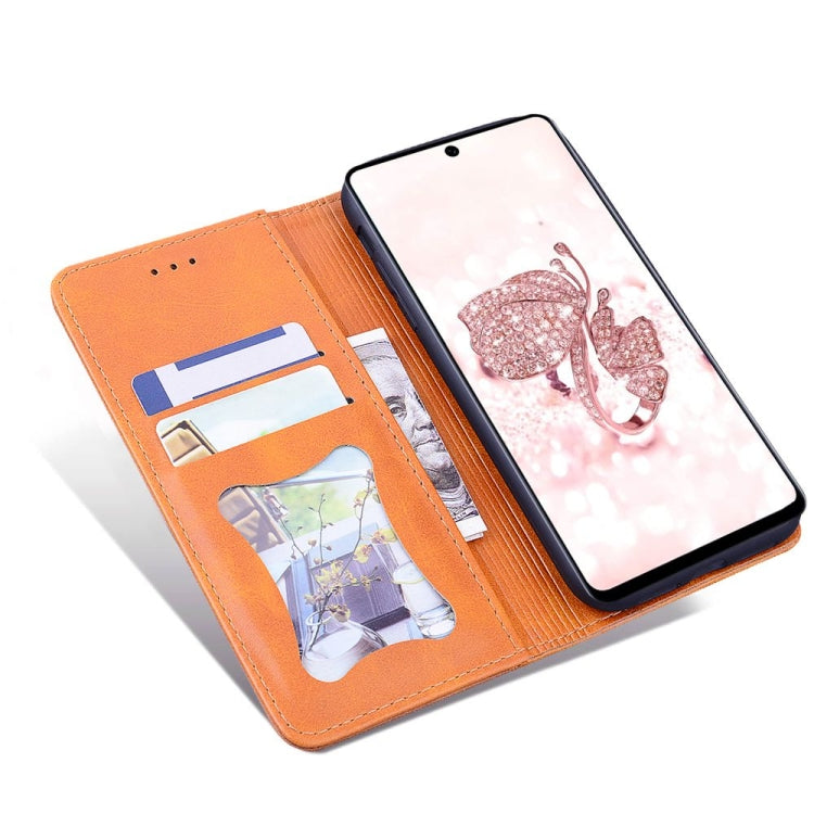 For Samsung Galaxy A51 Business Stitching Horizontal Flip Leather Case with Double Folding & Bracket & Card Slots & Photo Frame & Wallet