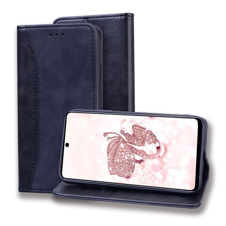 For Samsung Galaxy A51 Business Stitching Horizontal Flip Leather Case with Double Folding & Bracket & Card Slots & Photo Frame & Wallet