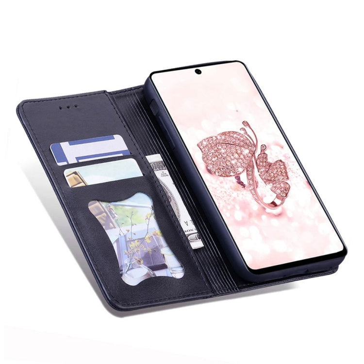 For Samsung Galaxy A51 Business Stitching Horizontal Flip Leather Case with Double Folding & Bracket & Card Slots & Photo Frame & Wallet