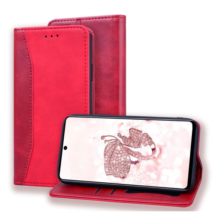 For Samsung Galaxy A51 Business Stitching Horizontal Flip Leather Case with Double Folding & Bracket & Card Slots & Photo Frame & Wallet