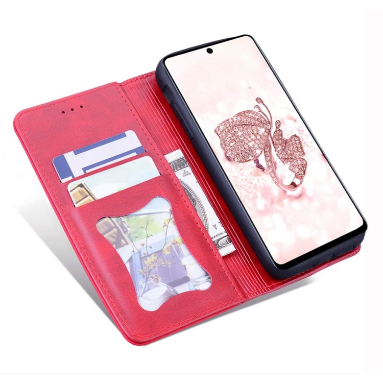 For Samsung Galaxy A51 Business Stitching Horizontal Flip Leather Case with Double Folding & Bracket & Card Slots & Photo Frame & Wallet