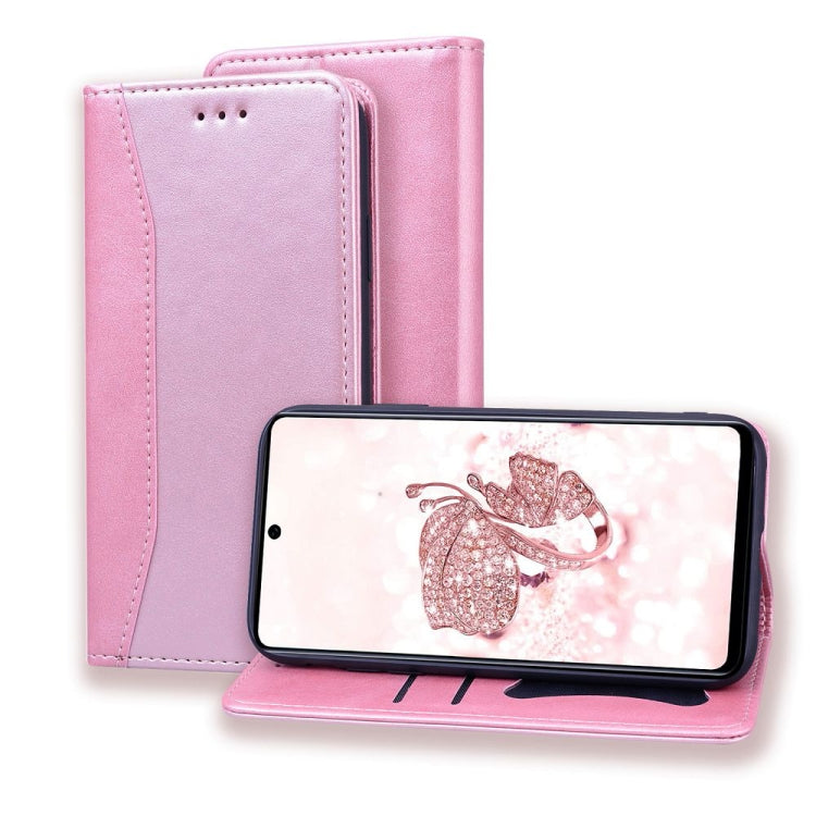 For Samsung Galaxy A51 Business Stitching Horizontal Flip Leather Case with Double Folding & Bracket & Card Slots & Photo Frame & Wallet