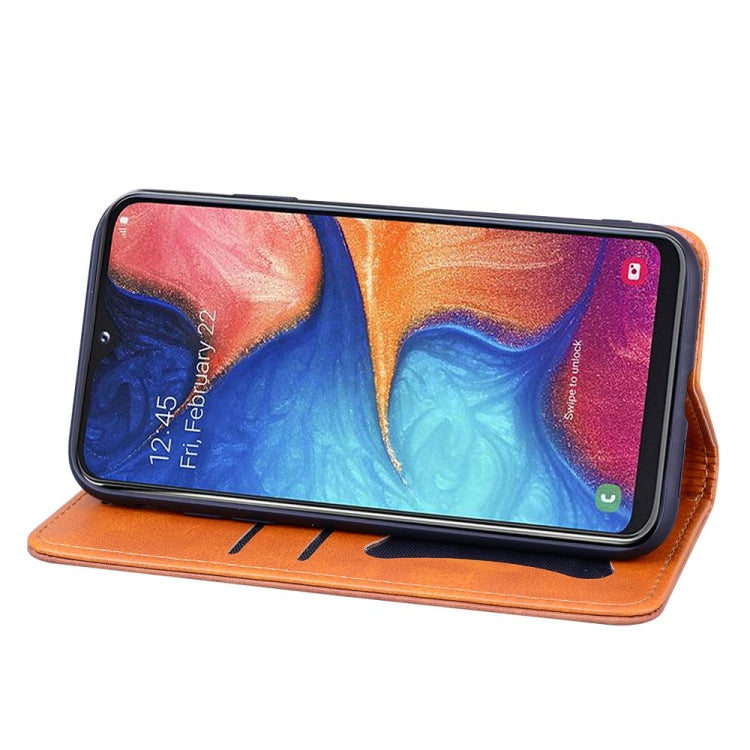 For Samsung Galaxy A70 / A70s Business Stitching Horizontal Flip Leather Case with Double Folding & Bracket & Card Slots & Photo Frame & Wallet