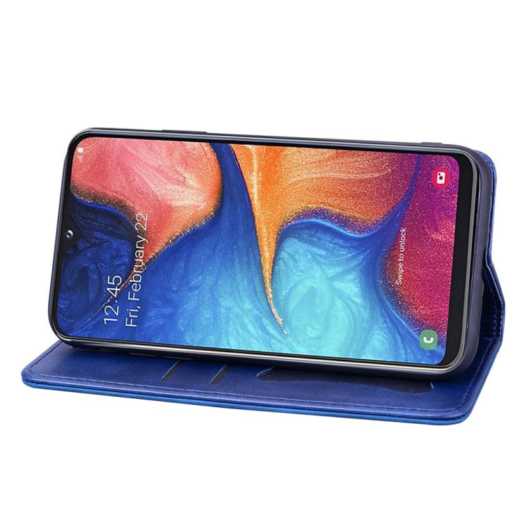For Samsung Galaxy A70 / A70s Business Stitching Horizontal Flip Leather Case with Double Folding & Bracket & Card Slots & Photo Frame & Wallet