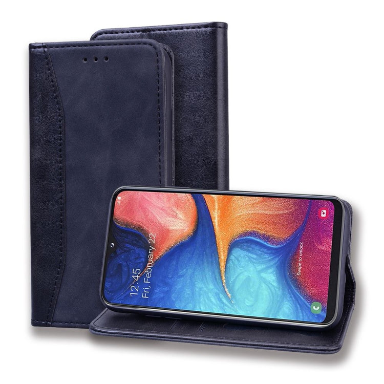 For Samsung Galaxy A70 / A70s Business Stitching Horizontal Flip Leather Case with Double Folding & Bracket & Card Slots & Photo Frame & Wallet