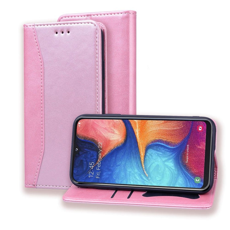 For Samsung Galaxy A70 / A70s Business Stitching Horizontal Flip Leather Case with Double Folding & Bracket & Card Slots & Photo Frame & Wallet
