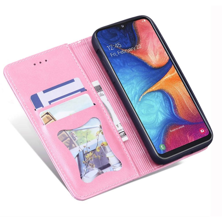 For Samsung Galaxy A70 / A70s Business Stitching Horizontal Flip Leather Case with Double Folding & Bracket & Card Slots & Photo Frame & Wallet