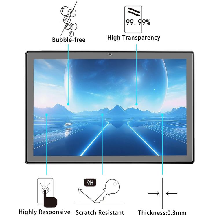 For Eaglesoar EE-P30 Tablet 10.1 inch 25pcs 9H 0.3mm Explosion-proof Tempered Glass Film