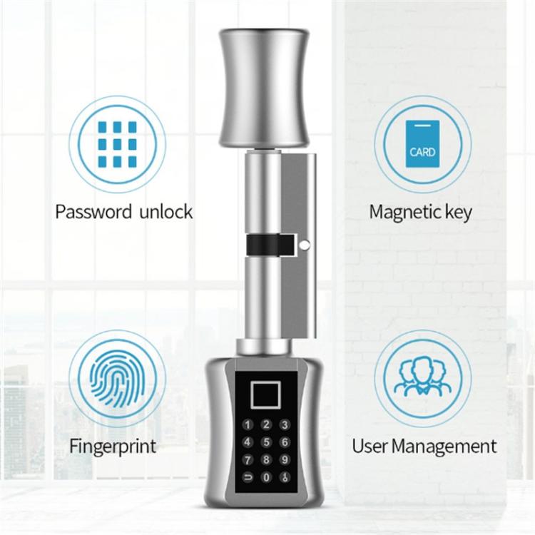40+40mm Office Home Fingerprint Password Smart Lock Cylinder