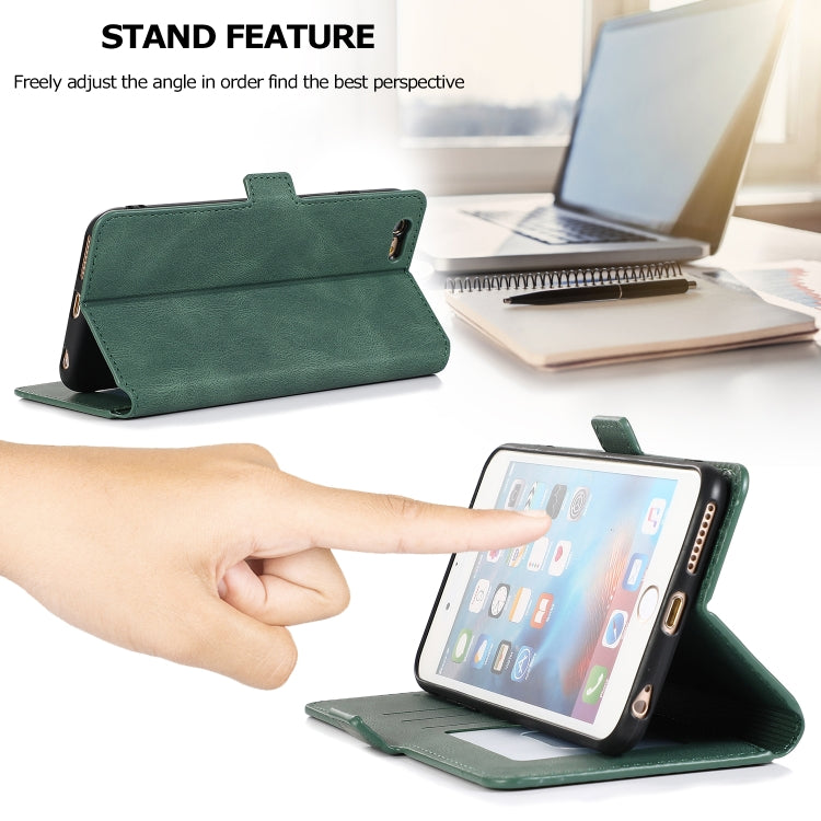 For iPhone 6 Plus Retro Magnetic Closing Clasp Horizontal Flip Leather Case with Holder & Card Slots & Photo Frame & Wallet