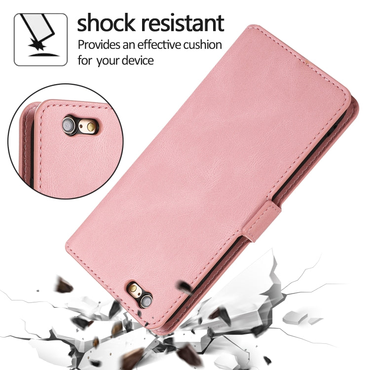 For iPhone 6 Plus Retro Magnetic Closing Clasp Horizontal Flip Leather Case with Holder & Card Slots & Photo Frame & Wallet