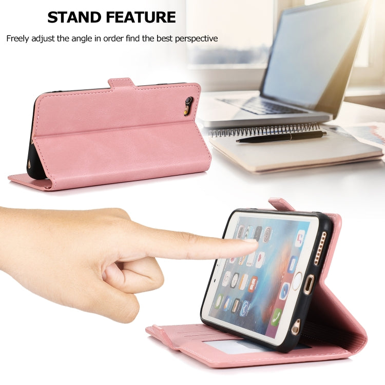 For iPhone 6 Plus Retro Magnetic Closing Clasp Horizontal Flip Leather Case with Holder & Card Slots & Photo Frame & Wallet