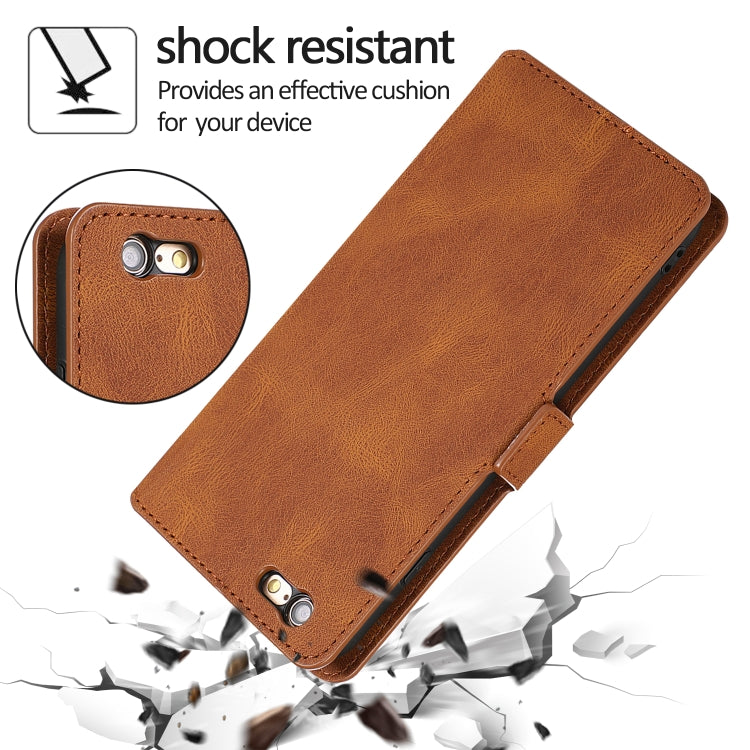 For iPhone 6 Plus Retro Magnetic Closing Clasp Horizontal Flip Leather Case with Holder & Card Slots & Photo Frame & Wallet