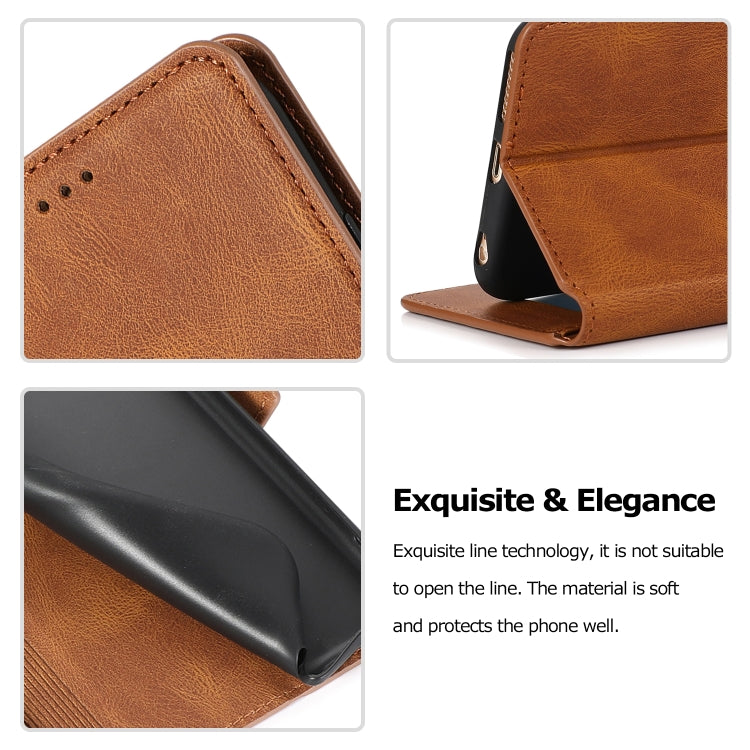 For iPhone 6 Plus Retro Magnetic Closing Clasp Horizontal Flip Leather Case with Holder & Card Slots & Photo Frame & Wallet