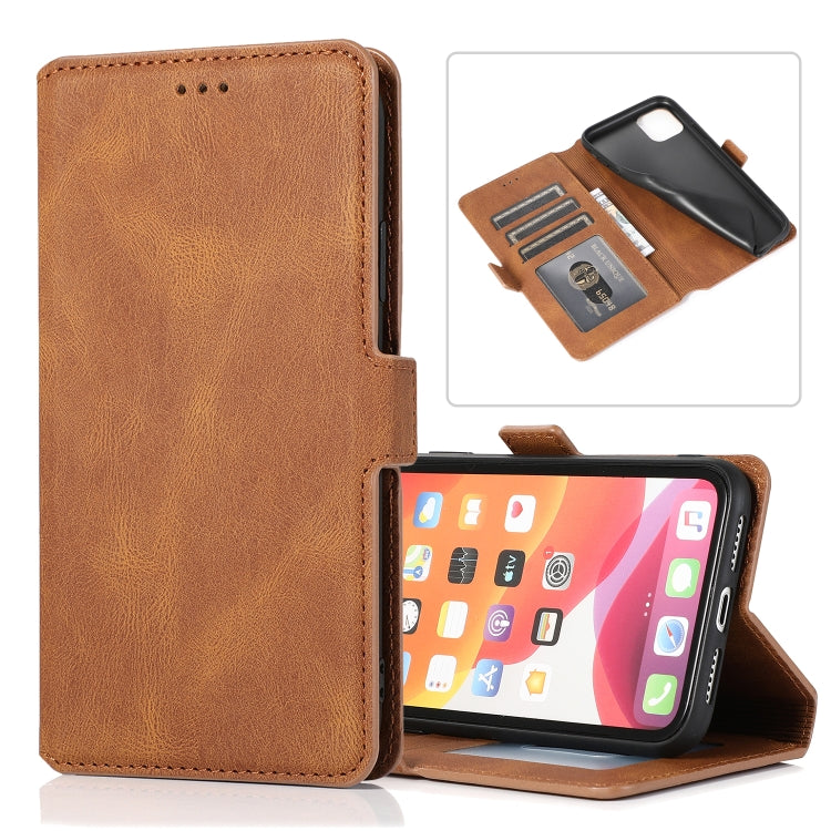 For iPhone 11 Retro Magnetic Closing Clasp Horizontal Flip Leather Case with Holder & Card Slots & Photo Frame & Wallet