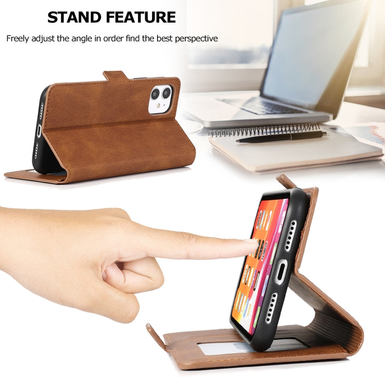 For iPhone 11 Retro Magnetic Closing Clasp Horizontal Flip Leather Case with Holder & Card Slots & Photo Frame & Wallet